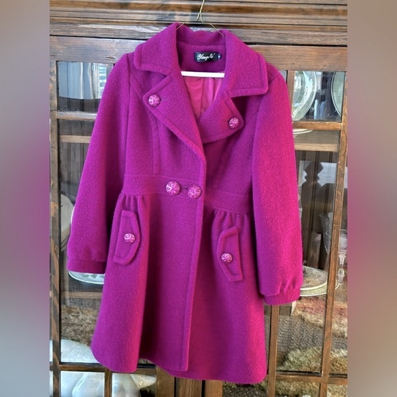 Yinge Ni Jackets & Blazers - Yinge Ni Fushia Women’s Coat. Sz-10 Barbiecore Purple/Pink. Gorgeous Buttons EUC
